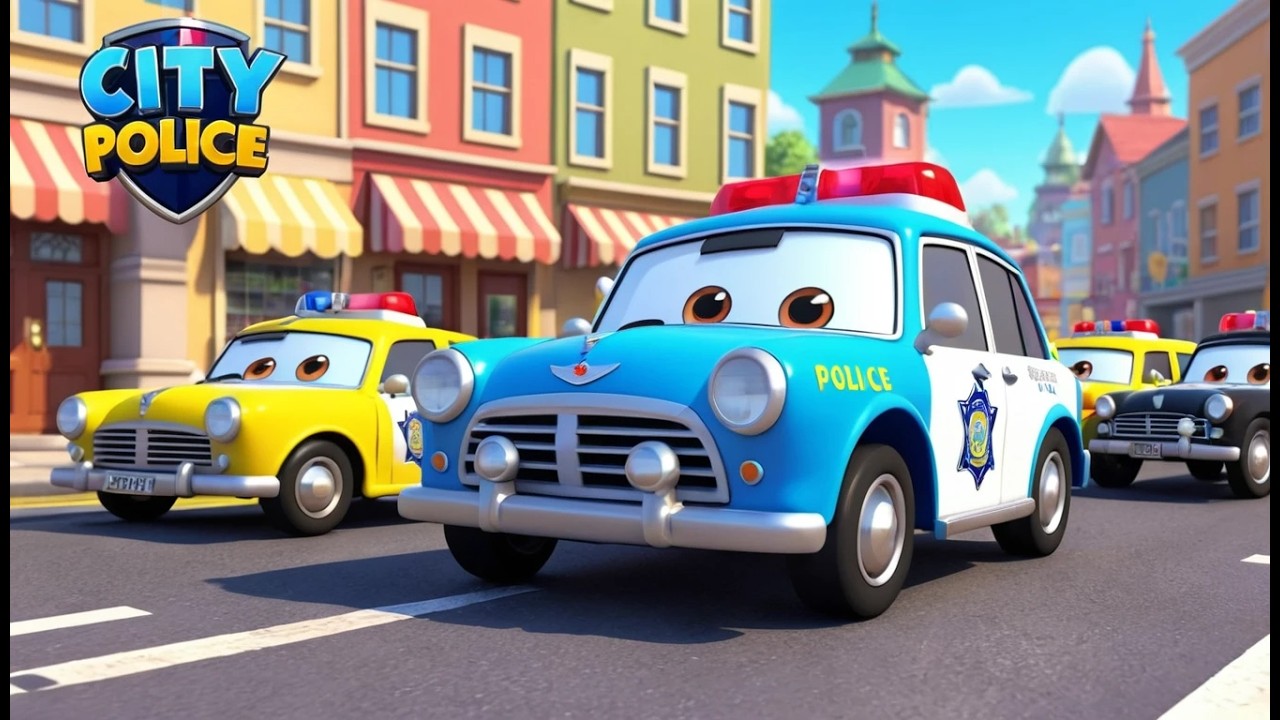 Мини полицейская машина едет вау!