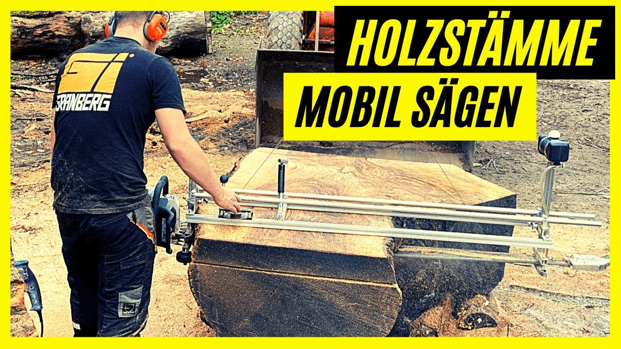 Massive EICHE Baumscheiben + Platten sägen mit mobilem Sägewerk! | KreativWood