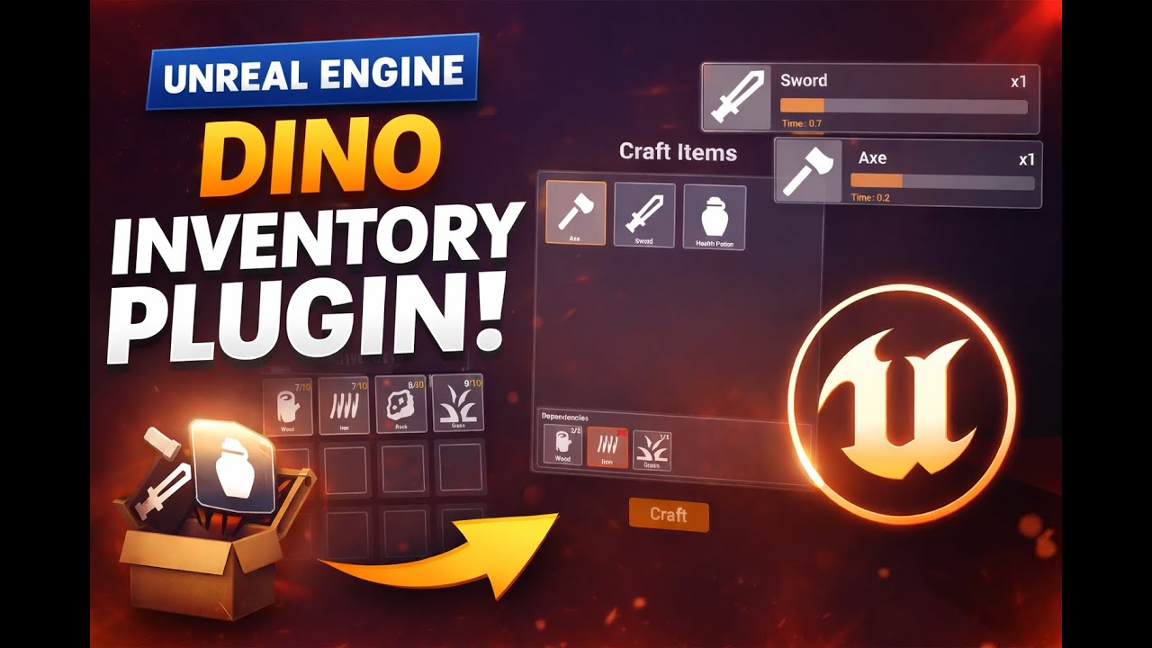 Dino Inventory Plugin | Modular Inventory System | UE5 | C++