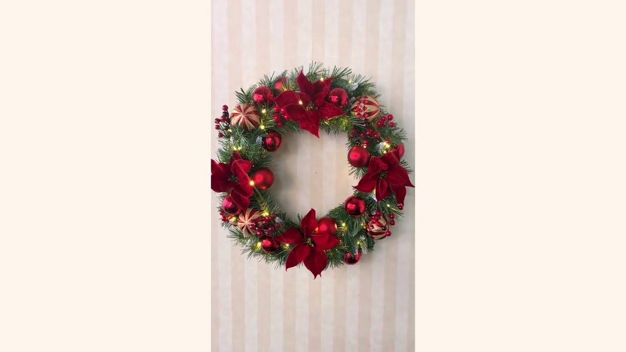 55cm LEDクラシカルクリスマスリース