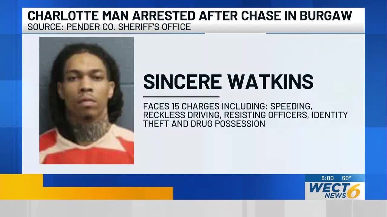 Charlotte man arrested after leading Burgaw police on chase - YouTube