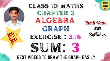 Class 10 | Maths | Chapter 3 | Algebra | Quadratic Graph | Exercise 3.16 | Sum 3 | TN