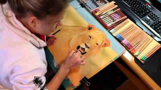 LION. Soft pastel. Speed painting. screenshot 4