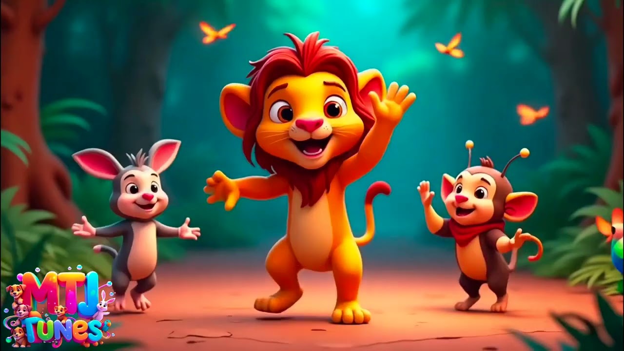 प्यारा शेरू आया |Cute Lion Cub Song for Babies & Toddlers |Jungle Animal Dance | Baby Songs in Hindi