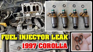 FUEL INJECTOR LEAK I D.I.Y REPAIR I 1997 TOYOTA COROLLA BIG BODY  (ENGLISH VERSION)