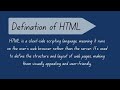 Defination Of HTML5 Real World Applications Of HTML5 Additional Note For Remember 