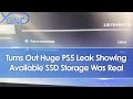 Turns Out PS5 Leak Showing Available SSD Storage Was Real