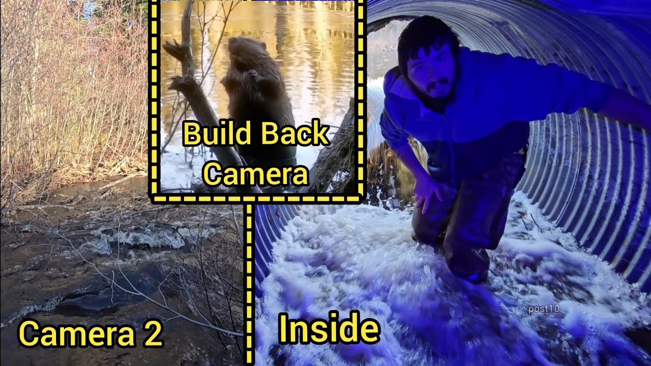 Прочистка огромной водопропускной трубы с помощью ночной камеры, позволяющей наблюдать за восстан...