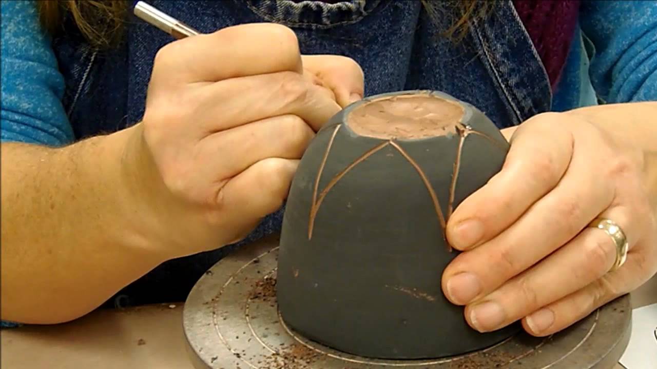 Applying Underglaze to the Ceramics I Pinch Pot cups 