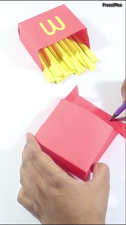 🍟 DIY gift box in the shape of French fries, cardboard, gift idea for  Mother's Day, Father's Day 