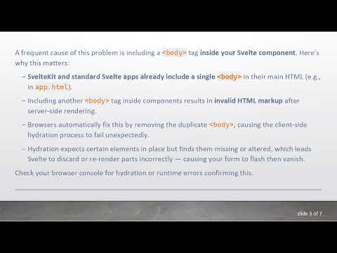 Fixing Form Flash and Disappearance in Svelte 5 with Conditional Rendering