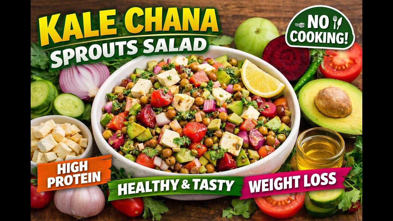 Kale Chana Sprouts Salad