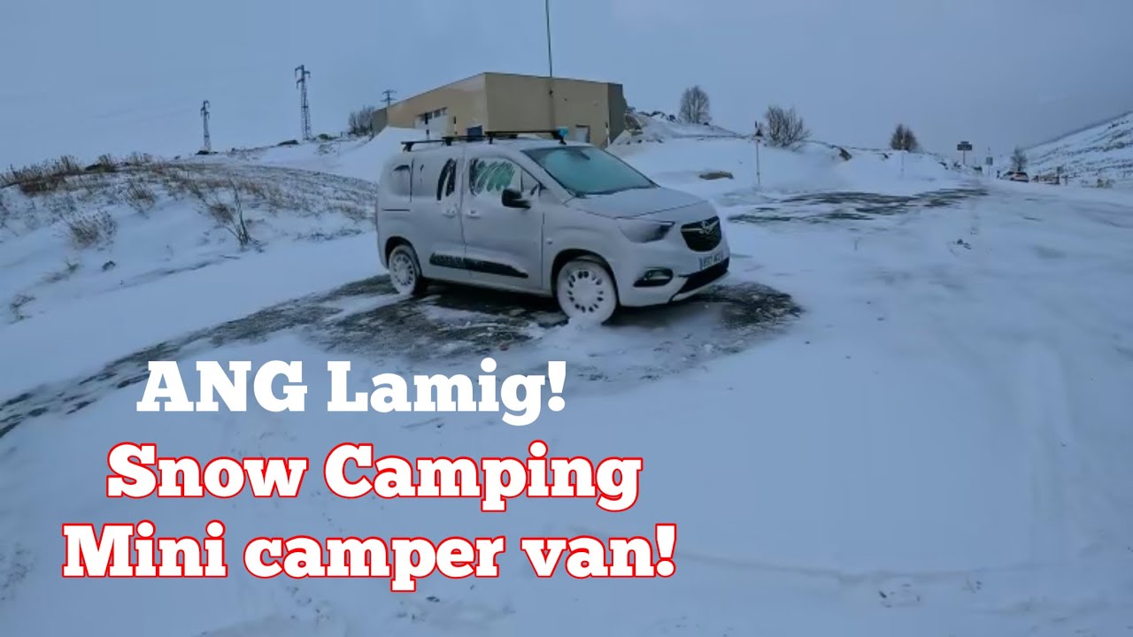 COOKING MY DINNER SA LOOB NG MINI CAMPER VAN HABANG  NAG SNOW!