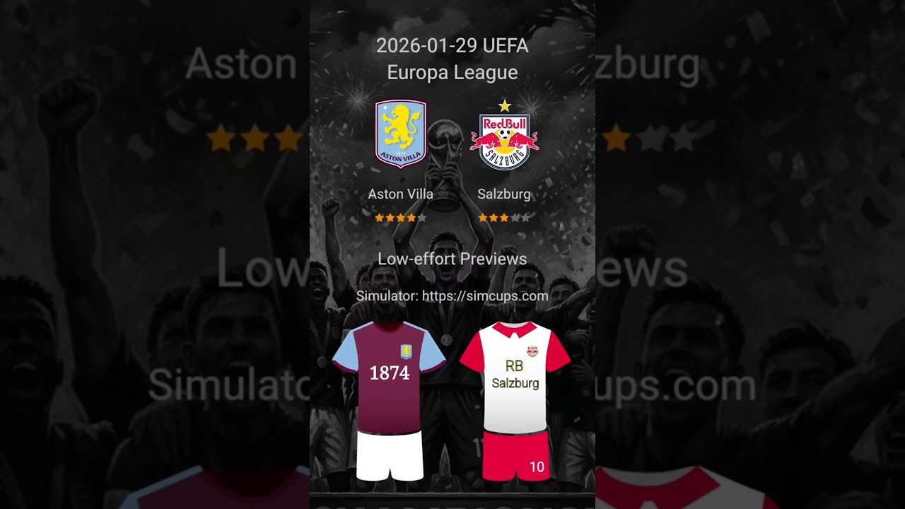 Aston Villa vs. Red Bull Salzburg: 2026-01-29 UEFA Europa League | Warm Up Prediction.