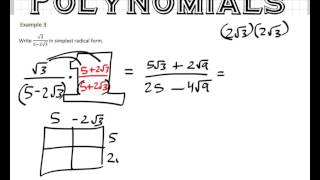 Using conjugates to rationalize