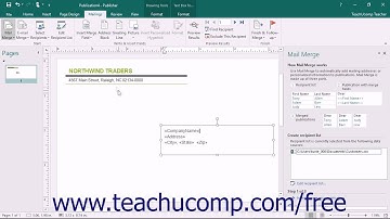 Publisher 2016 Tutorial Mail Merge Microsoft Training