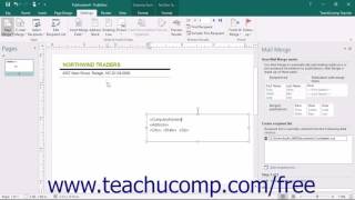 Publisher 2016 Tutorial Mail Merge Microsoft Training screenshot 1