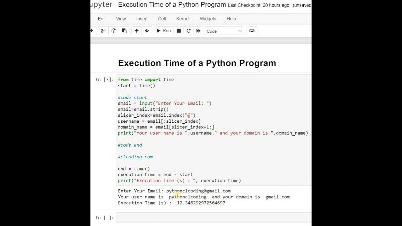 Day 40 : Calculation of Execution Time of a Python Program - YouTube