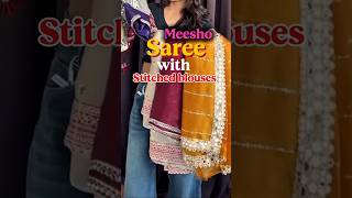 Sarees with stitched blouses Meesho #meesho #sarees #viral #trending