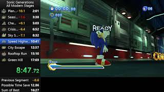 Sonic Generations - All Modern Stages Speed Run 16:53 (13:55.97 IGT)