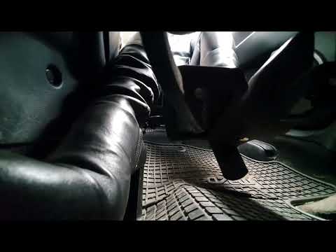 Driving in Buffalo Boots Shiny Leggings Under Pedal Mazda Preview