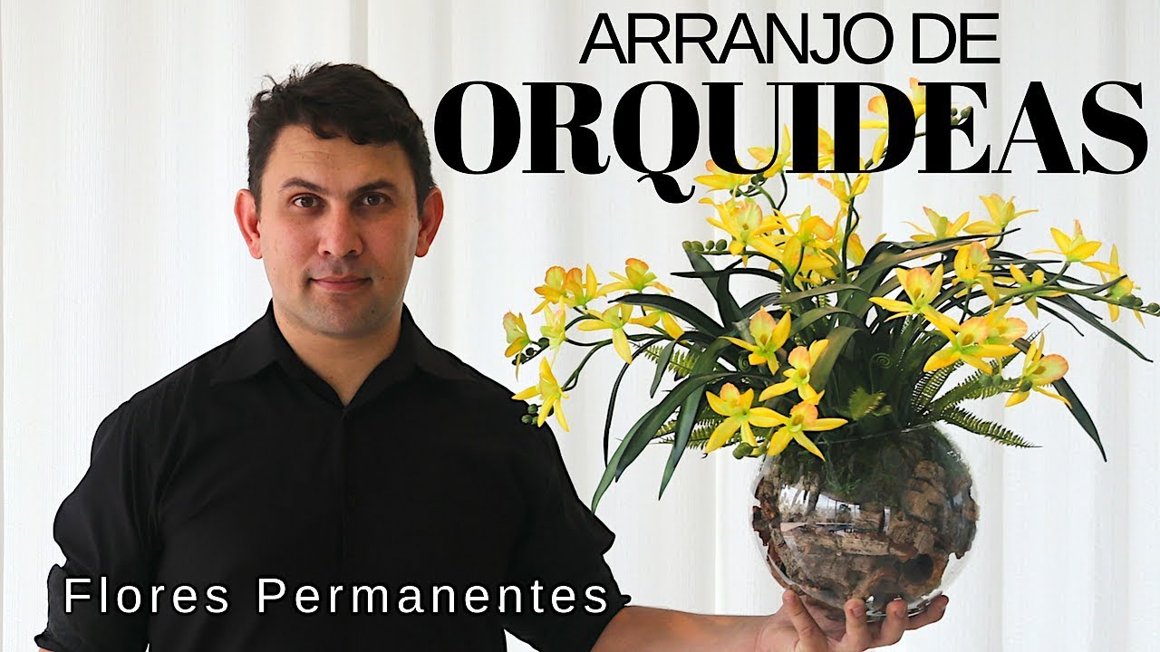 Como fazer Arranjo de Orquídeas Amarelas - Flores Permanentes (Artificiais)  - thptnganamst.edu.vn