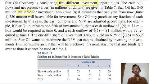 Week2. 3 Capital Budgeting Problem