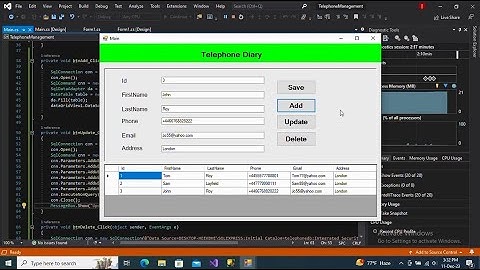 Telephone Diary Using C# | C# Mini Project