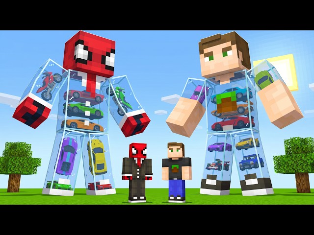 ZENGİN vs FAKİR: Heykel Araba Garajı (Minecraft)