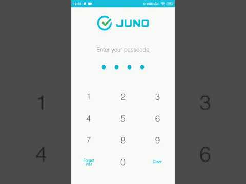 JUNO login with pass code