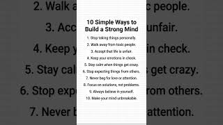 10 simple ways to build a strong mind. #life