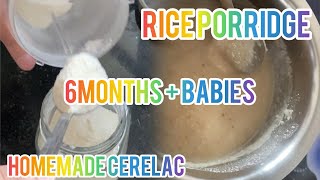 Rice porridge | healthy recipe for babies |homemade cerelac for babies 6months +