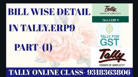 BILL WISE DETAIL in Tally.ERP 9 (PART 1)/Accounting Feature/S.NO.-10