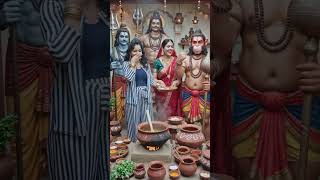Shiv Parvati bhajan Ganesh ji ke sath mein khanabanate hue#viral#trending#ai#generated#shorts#video#