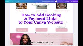 How To Add Booking & Payment Links To Your Canva Website #Quick Tutorial #Shorts