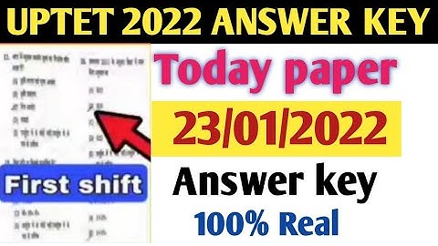 UPTET ANSWER KEY 2022 || UPTET Primary Answer key 2022 | UPTET Ans Key 23 Jan 22// uptet paper