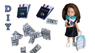 ✔Miniature US dollars, play money and passport, printable for 1:6 dolls Paola Reina