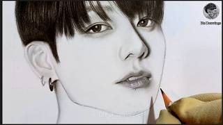 🔥✨️Free Hand Portrait Drawing | how to draw jungkook Easy Using Grid Artist App screenshot 1