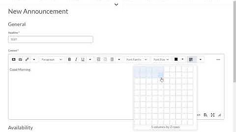 Create a Table or Chart in D2L