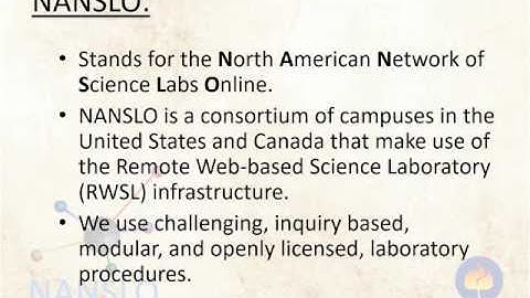 NANSLO: Real-Time, Online Science Lab Instructions