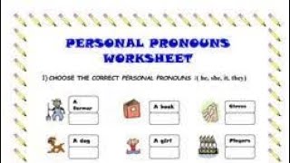 Personal Pronouns || Worksheet || Exercise || Examples #EduTechTeam