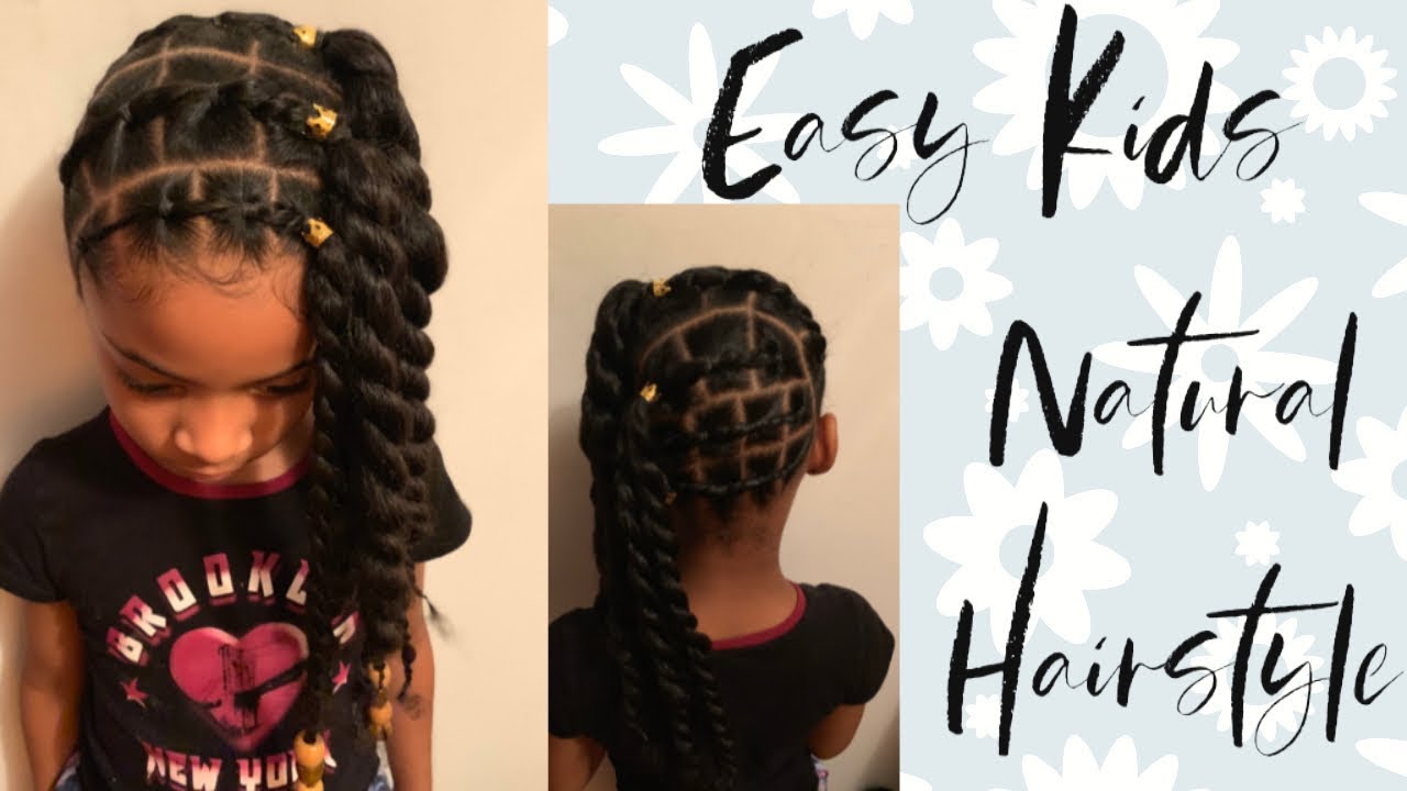 Easy Kids Natural Hairstyle - YouTube