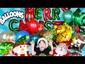 INFLATING our CHRISTMAS BALLOONS! Santa Snowman  decorations | Blowing up Balloons with HELIUM
