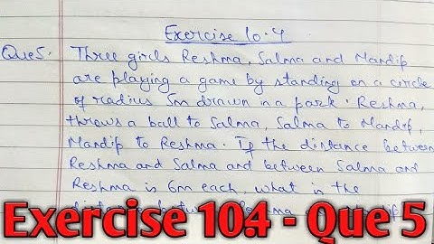 Three girls Reshma, Salma and Mandeep are playing a game by standing on a circle of radius 5 cm draw