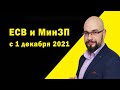 Минимальная заработная плата и ЕСВ с 1 декабря 2021.