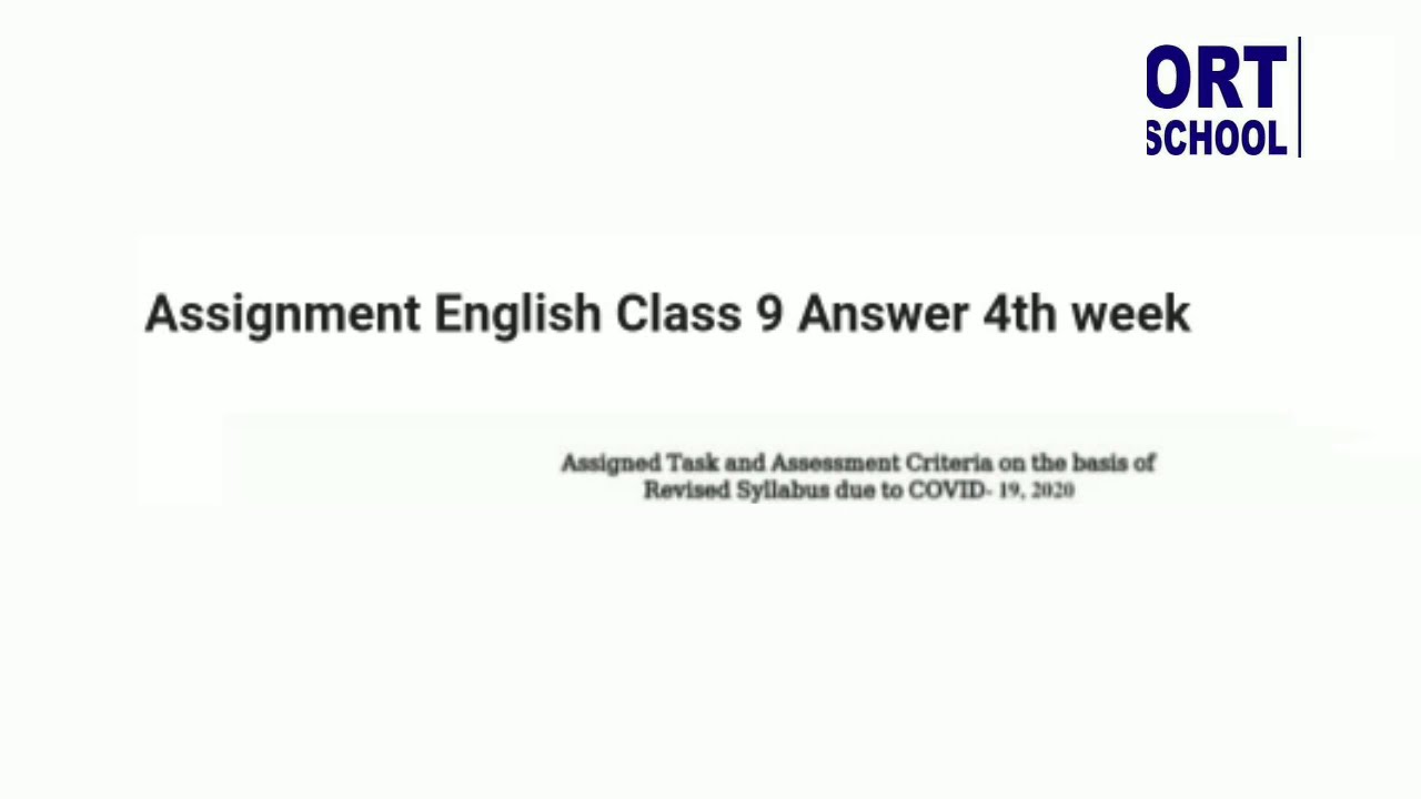 assignment english class 9