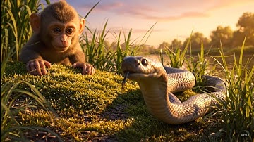 Monkey rescues duck from snake ll Rescue animals videos in 1 minutes 39sec