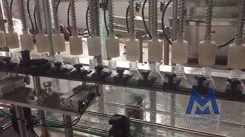 Vaccum bubble suction on MIC-ZF16 gravity filling machine for foaming detergent