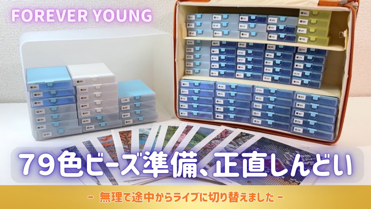 【Forever Young】79色のビーズ準備が正直しんどくて…途中でライブに切り替えました😂