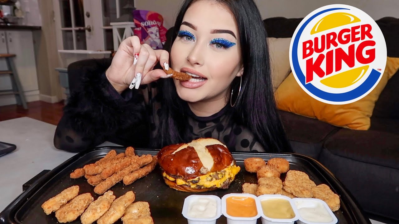 Burger King Mukbang | NEW Pretzel Burger, Chicken Fries, & Cheesy Tots!
